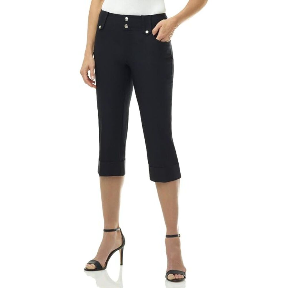 NWT Rekucci Women's Ease into Comfort Modern Classic Cuffed Capri